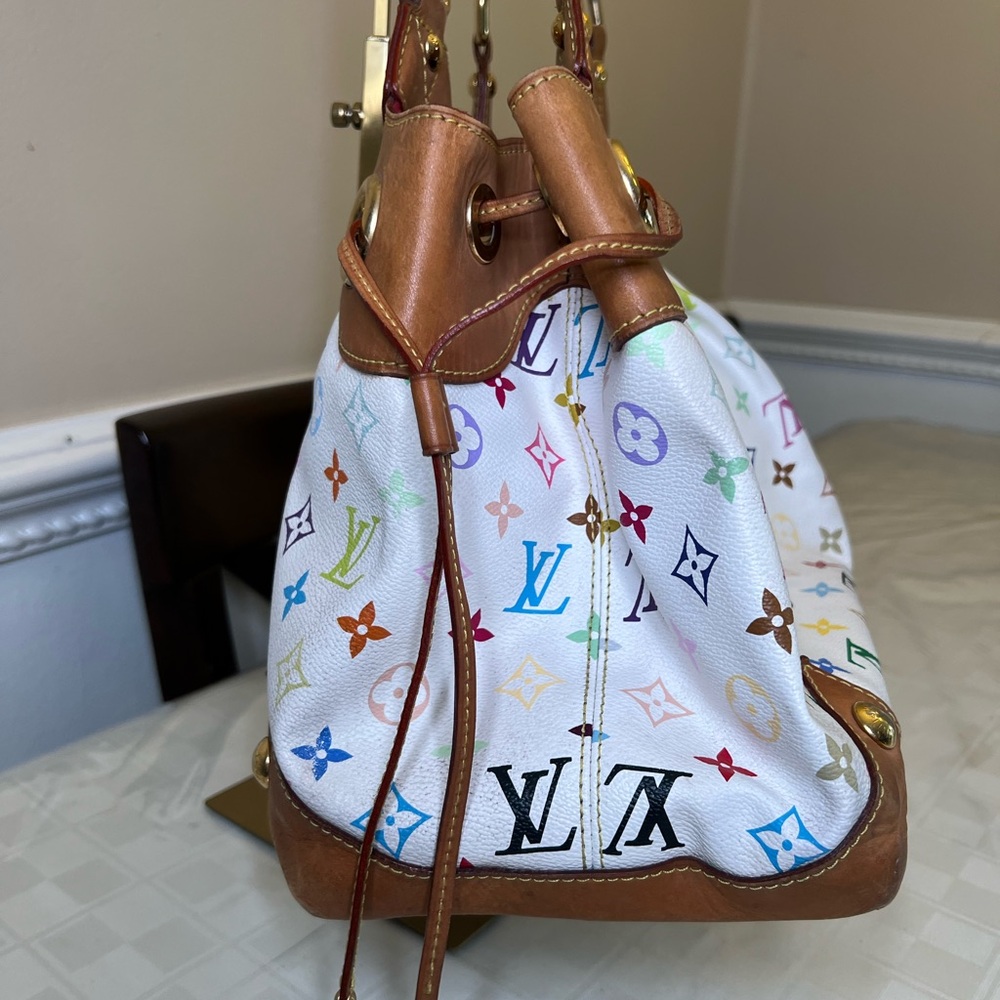 Louis Vuitton White Murakami Ursula Multicolor Monogram Handbag with buckle - Picture 4 of 6